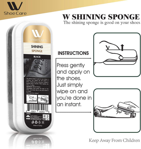 Shoe Shining Sponge Black - 0.37 fl oz | WBM SHOE CARE